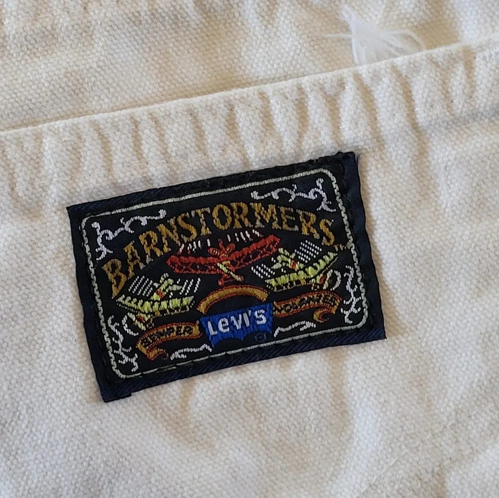 Levis Barnstormer 1970s White Canvas Denim Hot Shorts Size Small - Picture 5 of 10